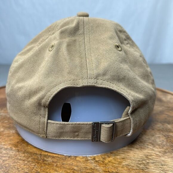 Champion Hat Tan Embroidered Baseball Cap Strapback Adjustable Spellout Neutral - Picture 3 of 11